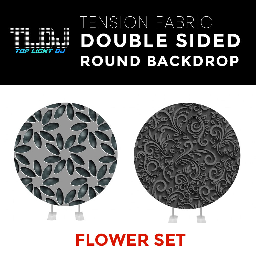 Flower Set-17 Double Sided Round Tension Fabric Photo Booth Backdrop