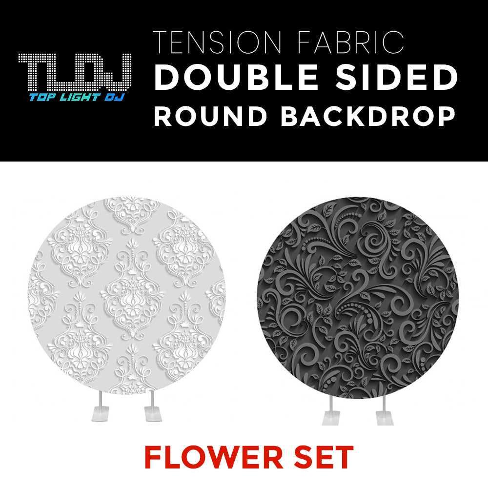 Flower Set-18 Double Sided Round Tension Fabric Photo Booth Backdrop