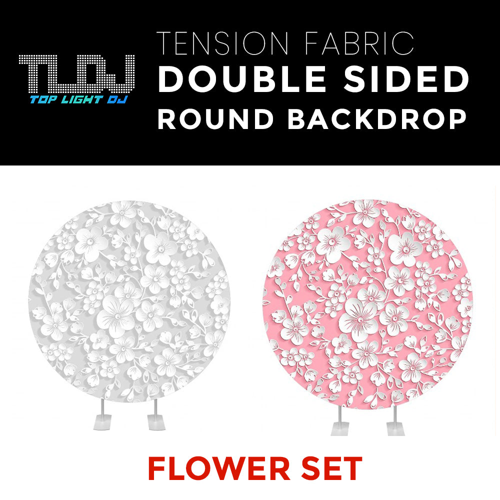 Flower Set-19 Double Sided Round Tension Fabric Photo Booth Backdrop
