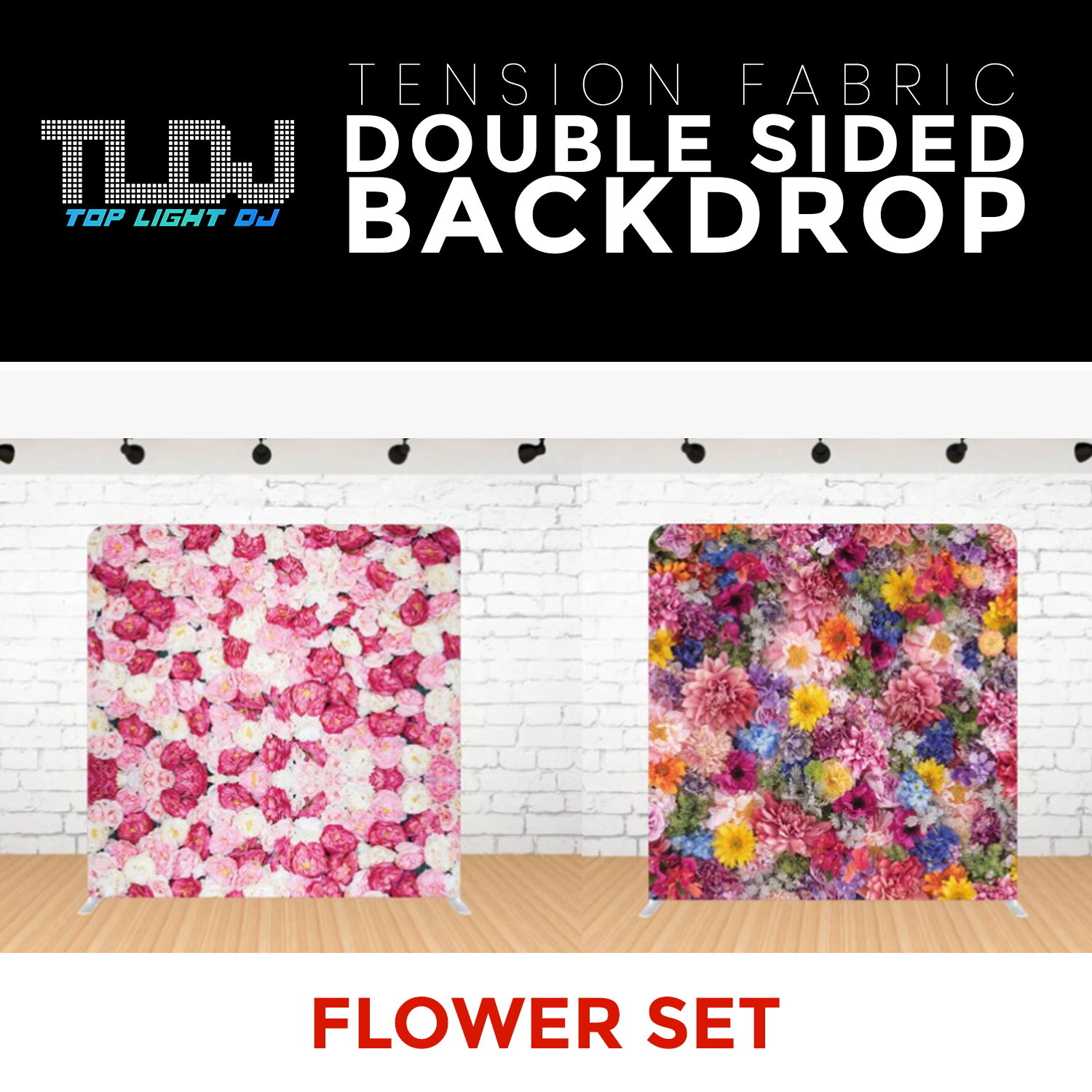 Flower Set - 2 Double Sided Tension Fabric Photo Booth Backdrop