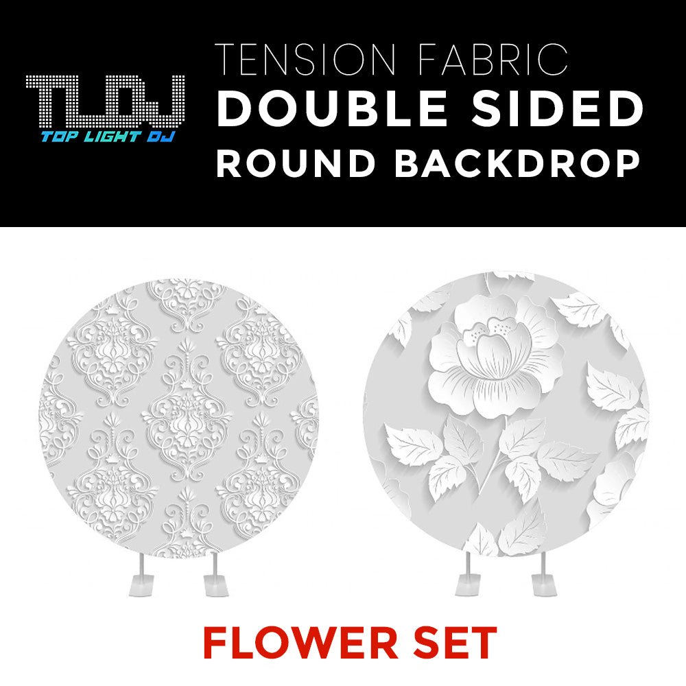 Flower Set-20 Double Sided Round Tension Fabric Photo Booth Backdrop