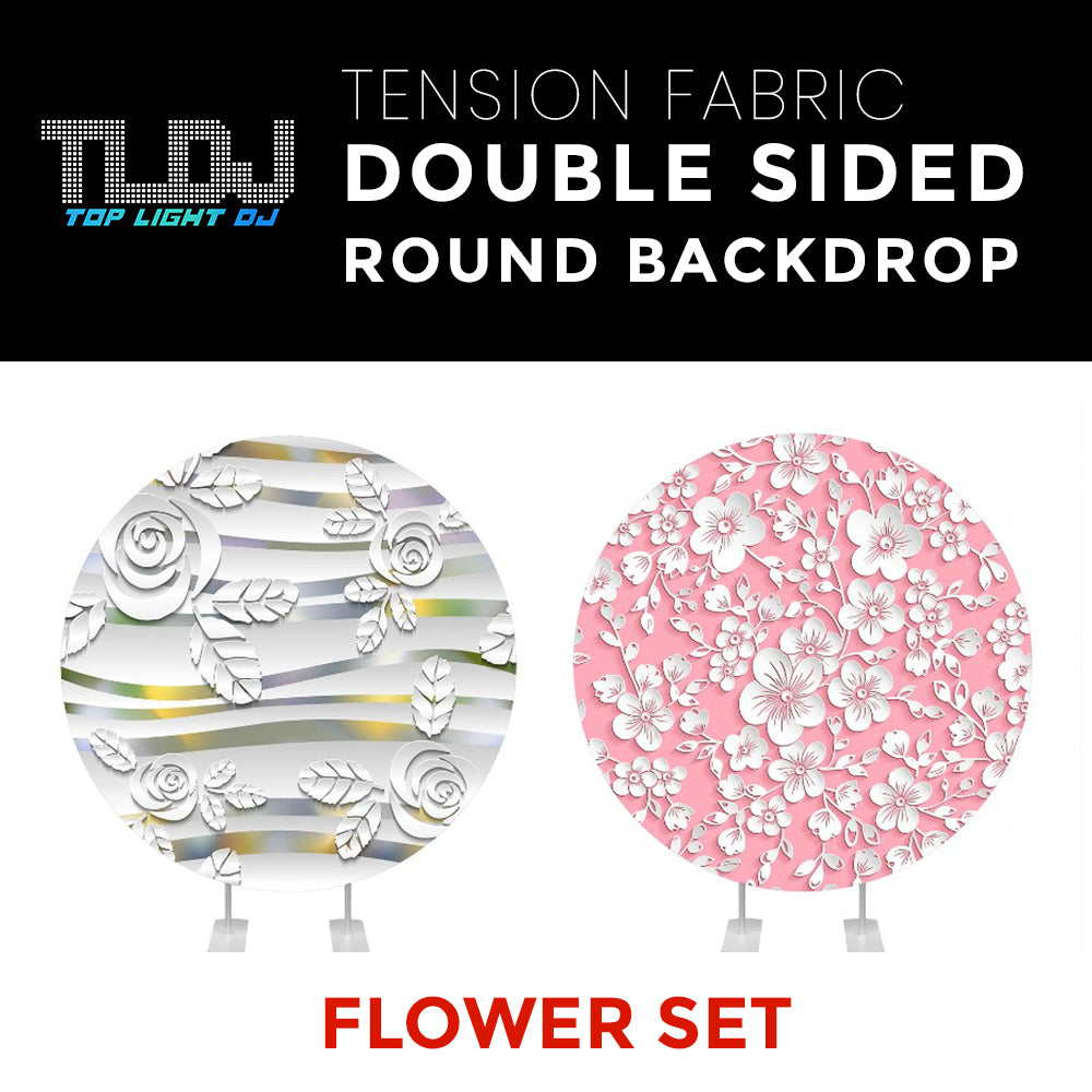 Flower Set-22 Double Sided Round Tension Fabric Photo Booth Backdrop