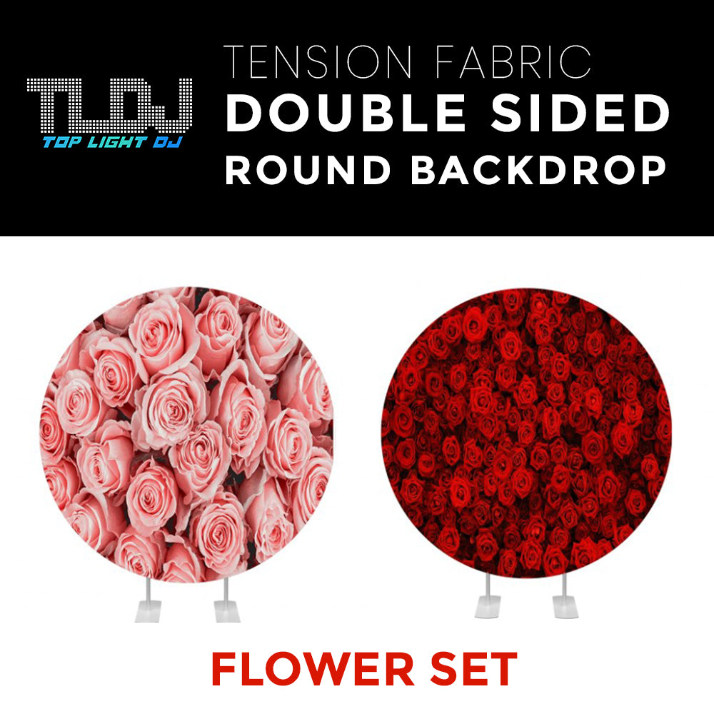Flower Set-23 Double Sided Round Tension Fabric Photo Booth Backdrop