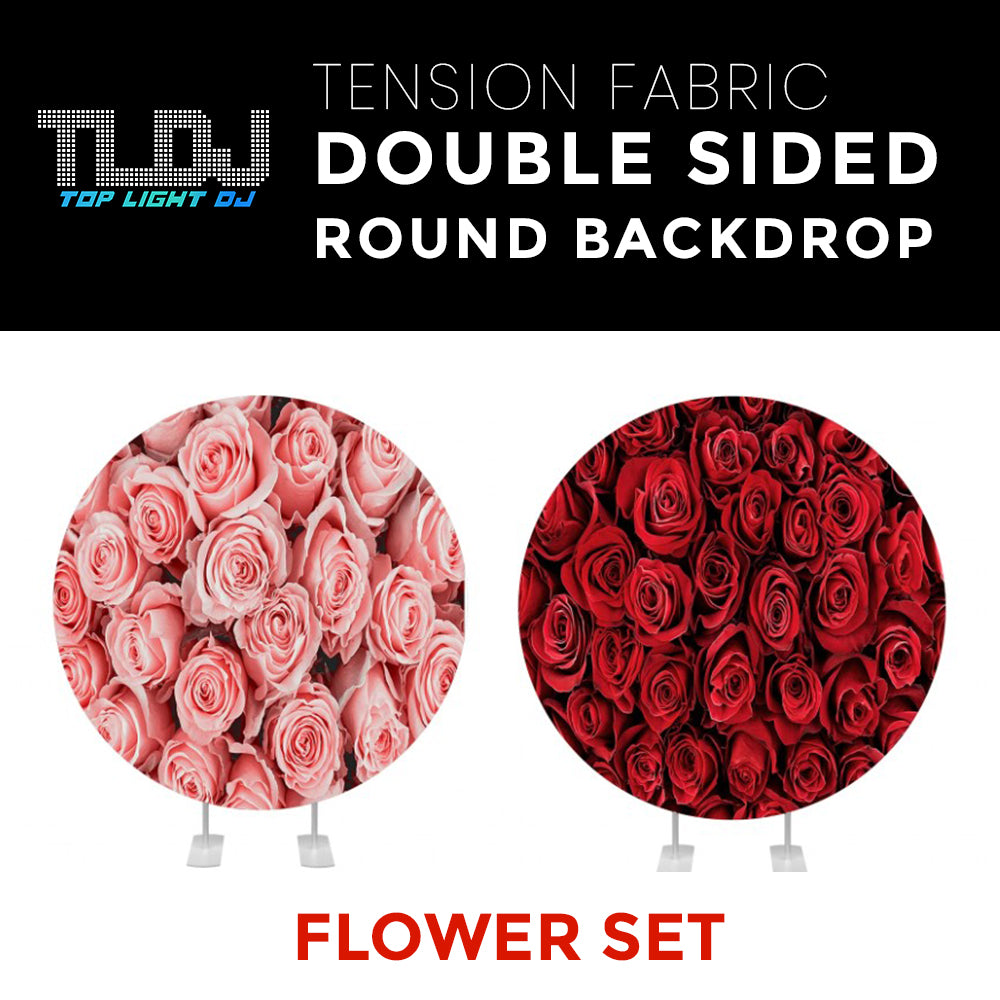Flower Set-24 Double Sided Round Tension Fabric Photo Booth Backdrop