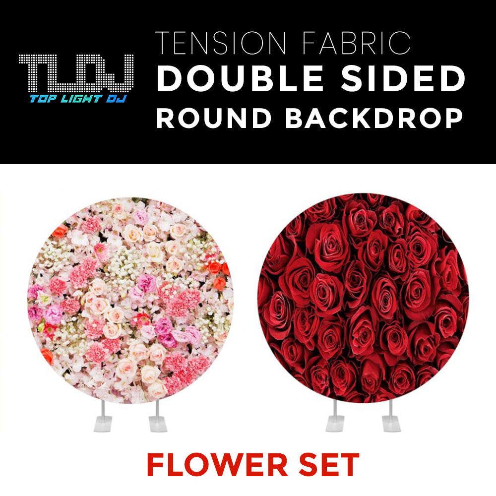 Flower Set-25 Double Sided Round Tension Fabric Photo Booth Backdrop