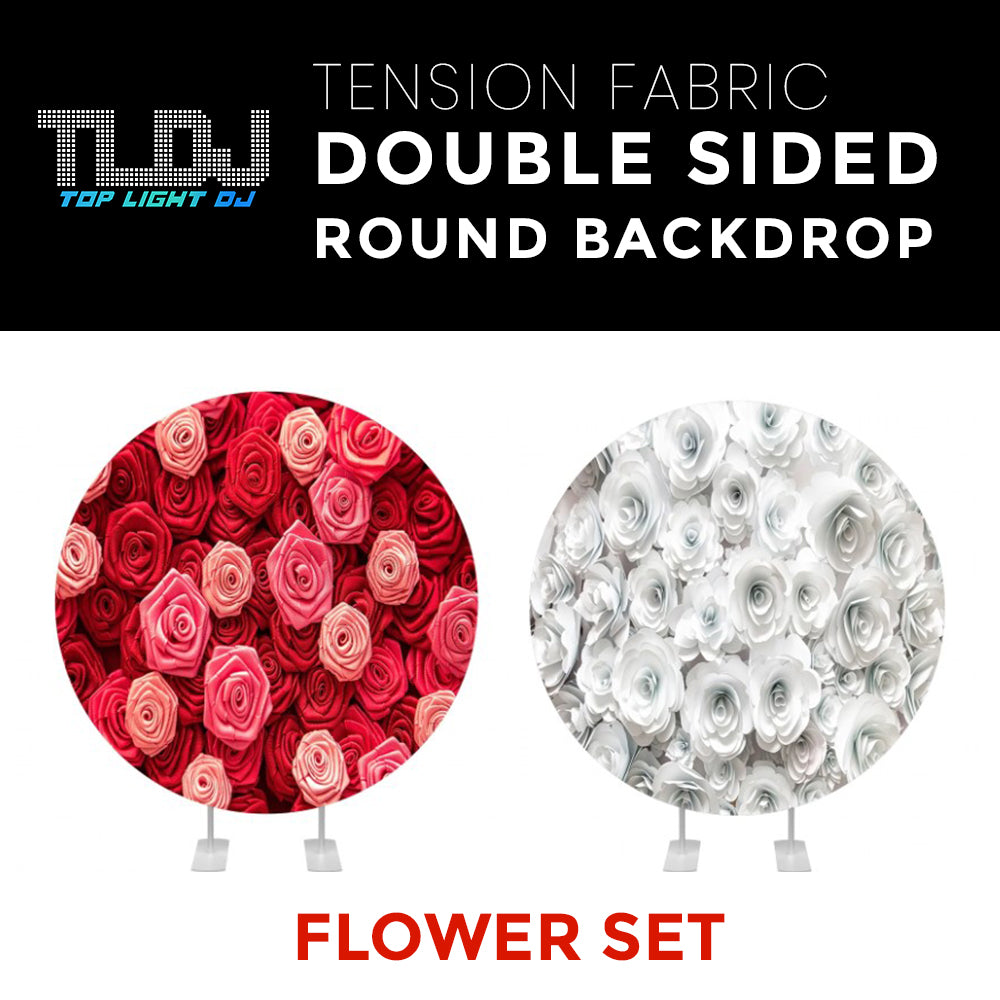 Flower Set-26 Double Sided Round Tension Fabric Photo Booth Backdrop