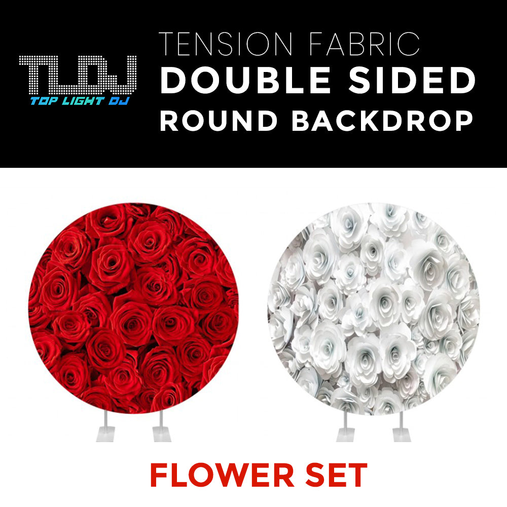 Flower Set-27 Double Sided Round Tension Fabric Photo Booth Backdrop