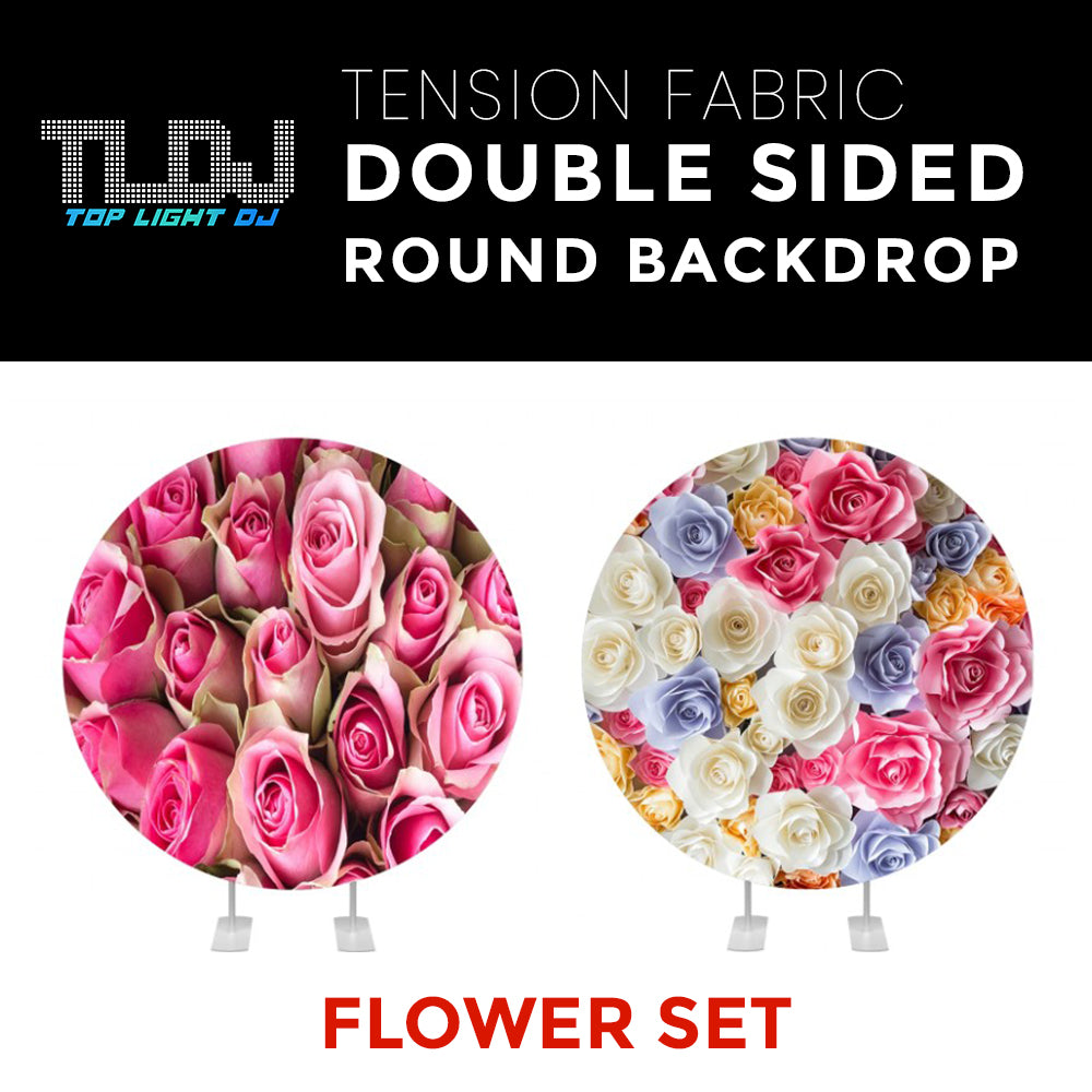 Flower Set-28 Double Sided Round Tension Fabric Photo Booth Backdrop