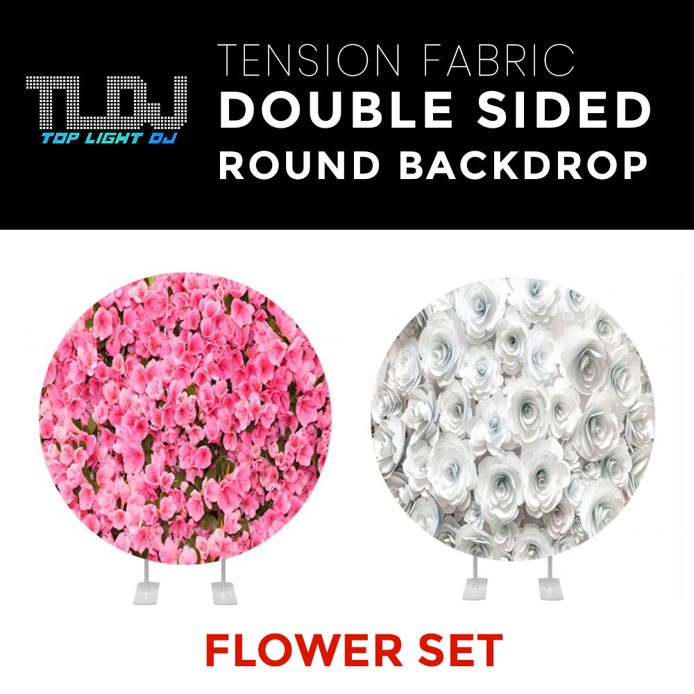 Flower Set-29 Double Sided Round Tension Fabric Photo Booth Backdrop