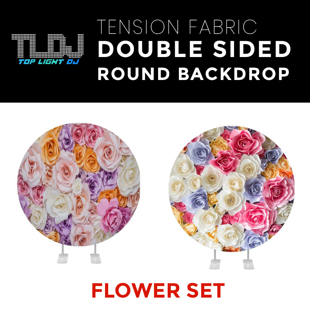 Flower Set-30 Double Sided Round Tension Fabric Photo Booth Backdrop