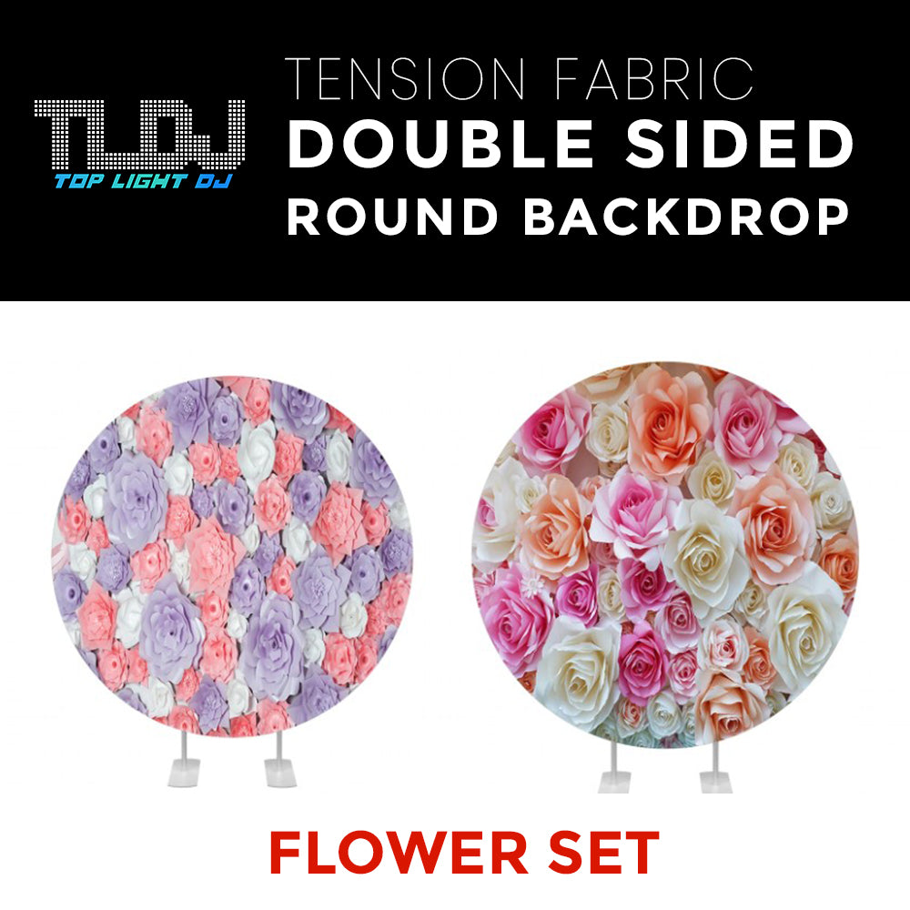 Flower Set-31 Double Sided Round Tension Fabric Photo Booth Backdrop