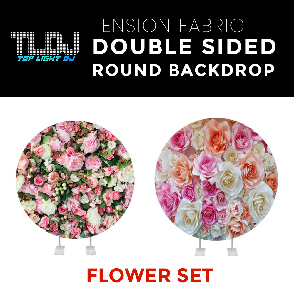 Flower Set-32 Double Sided Round Tension Fabric Photo Booth Backdrop