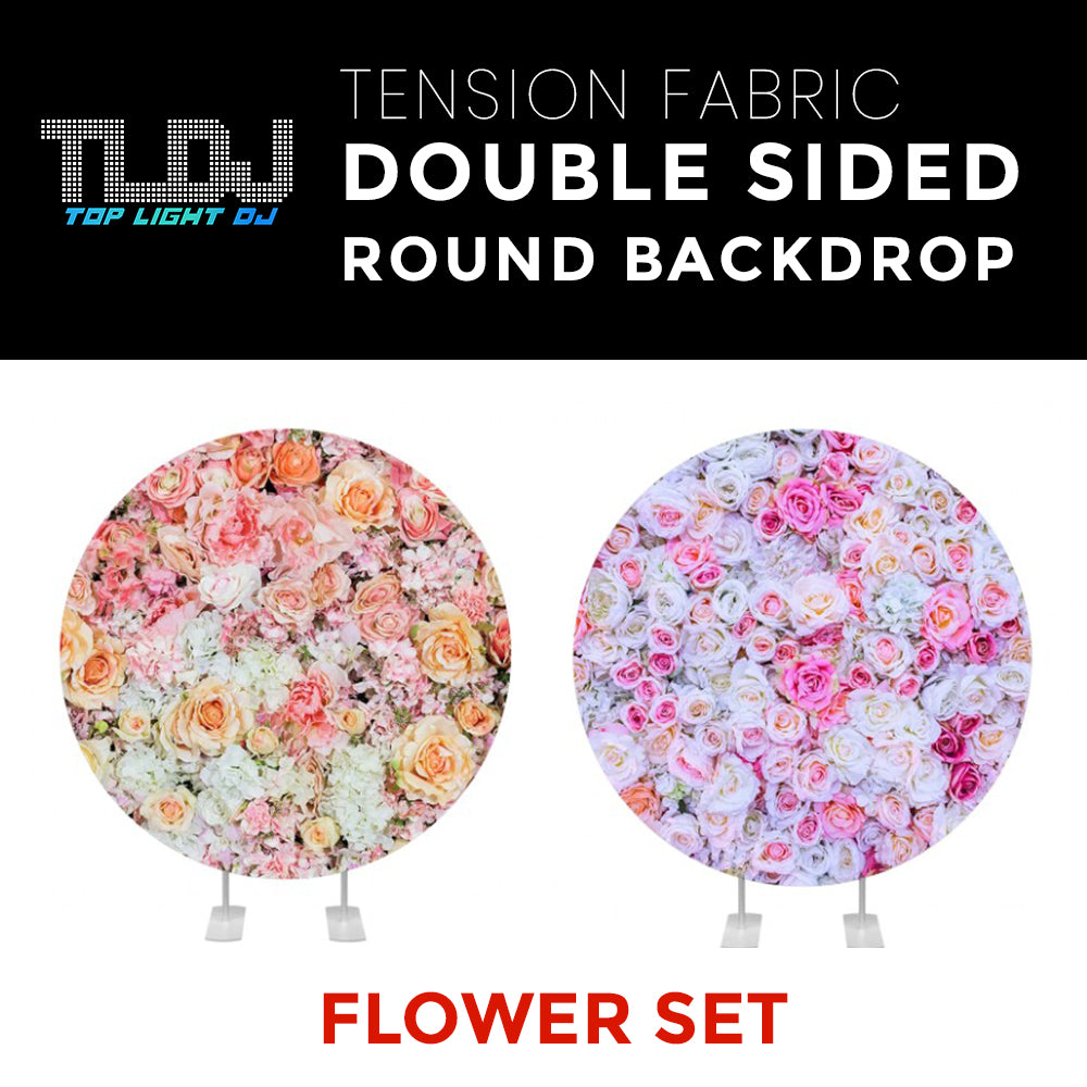 Flower Set-33 Double Sided Round Tension Fabric Photo Booth Backdrop