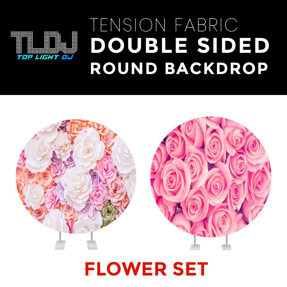 Flower Set-34 Double Sided Round Tension Fabric Photo Booth Backdrop