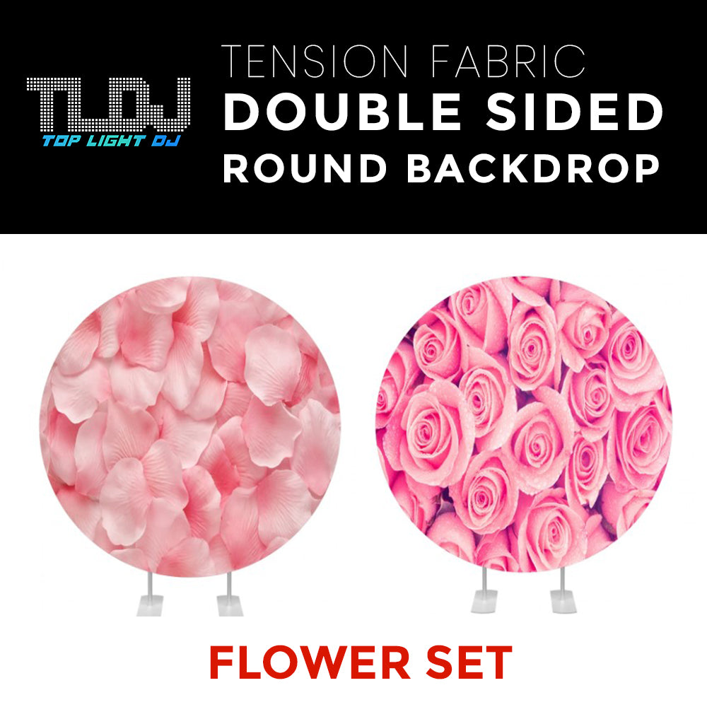 Flower Set-35 Double Sided Round Tension Fabric Photo Booth Backdrop
