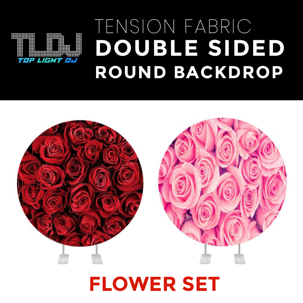 Flower Set-36 Double Sided Round Tension Fabric Photo Booth Backdrop
