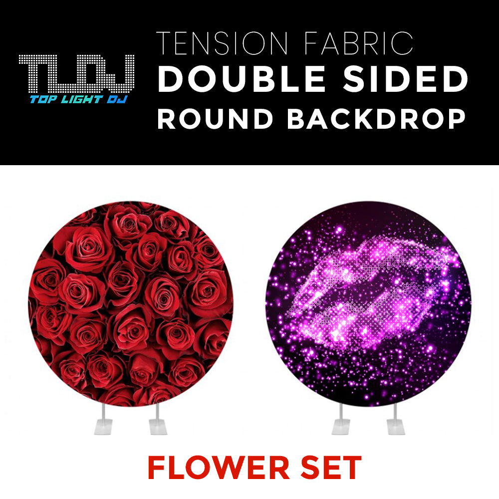 Flower Set-37 Double Sided Round Tension Fabric Photo Booth Backdrop