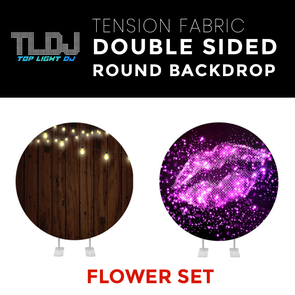 Flower Set-39 Double Sided Round Tension Fabric Photo Booth Backdrop