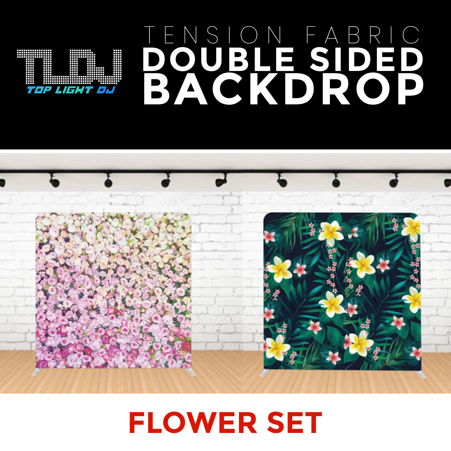 Flower Set - 4 Double Sided Tension Fabric Photo Booth Backdrop