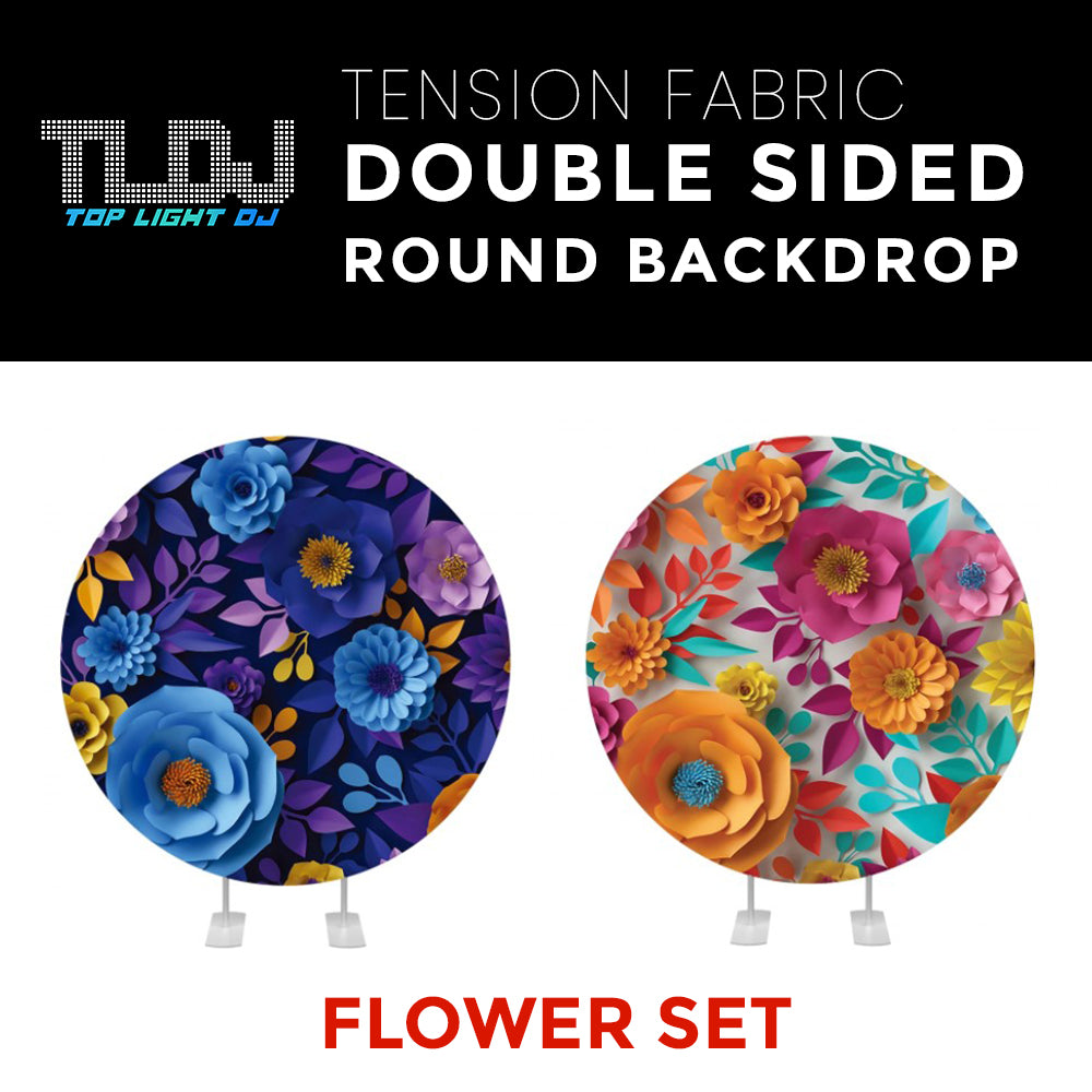 Flower Set-40 Double Sided Round Tension Fabric Photo Booth Backdrop