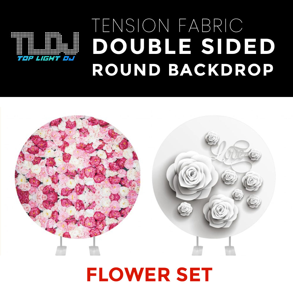 Flower Set-42 Double Sided Round Tension Fabric Photo Booth Backdrop