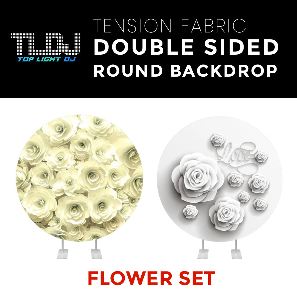Flower Set-43 Double Sided Round Tension Fabric Photo Booth Backdrop