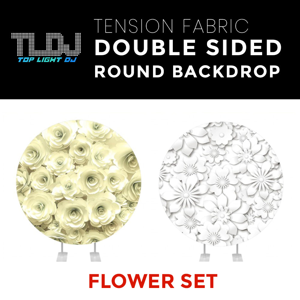 Flower Set-44 Double Sided Round Tension Fabric Photo Booth Backdrop