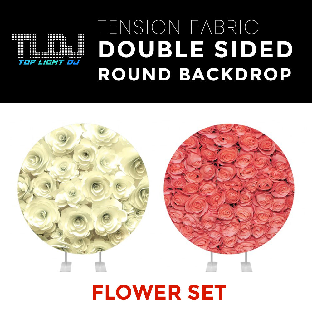 Flower Set-45 Double Sided Round Tension Fabric Photo Booth Backdrop