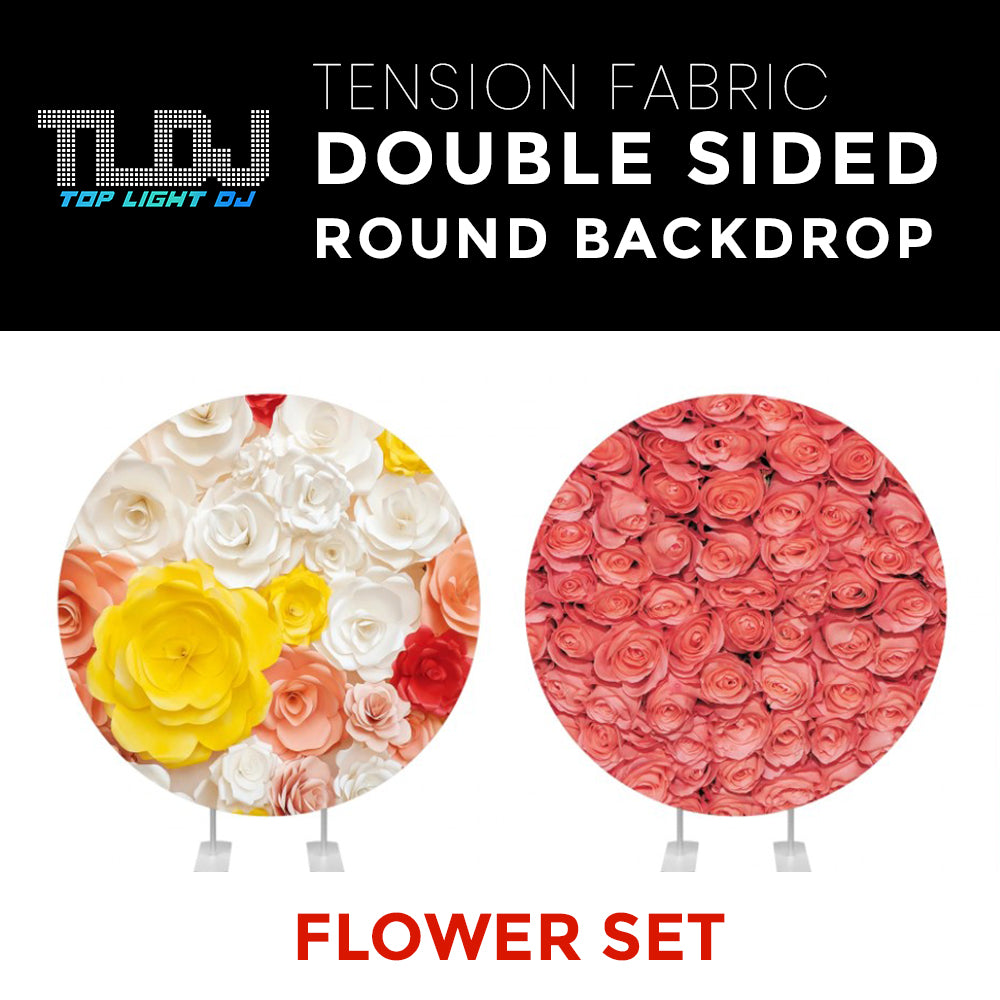 Flower Set-46 Double Sided Round Tension Fabric Photo Booth Backdrop
