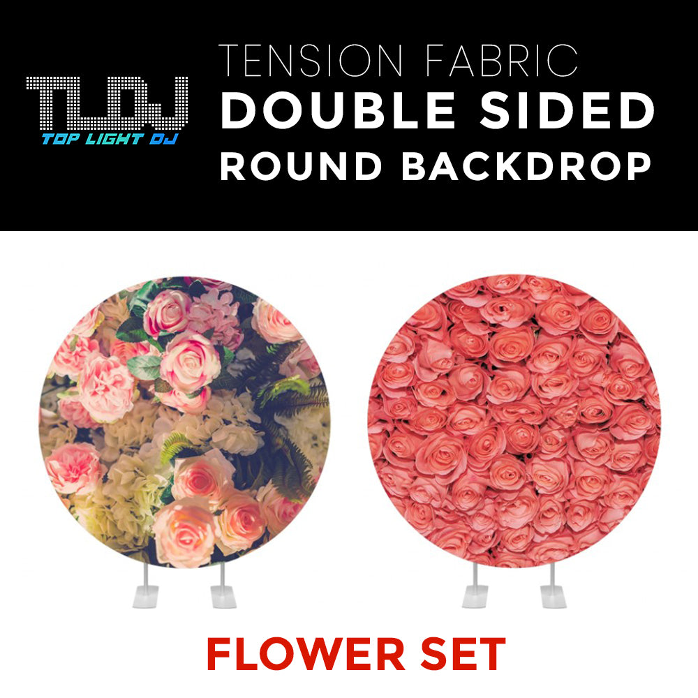 Flower Set-47 Double Sided Round Tension Fabric Photo Booth Backdrop