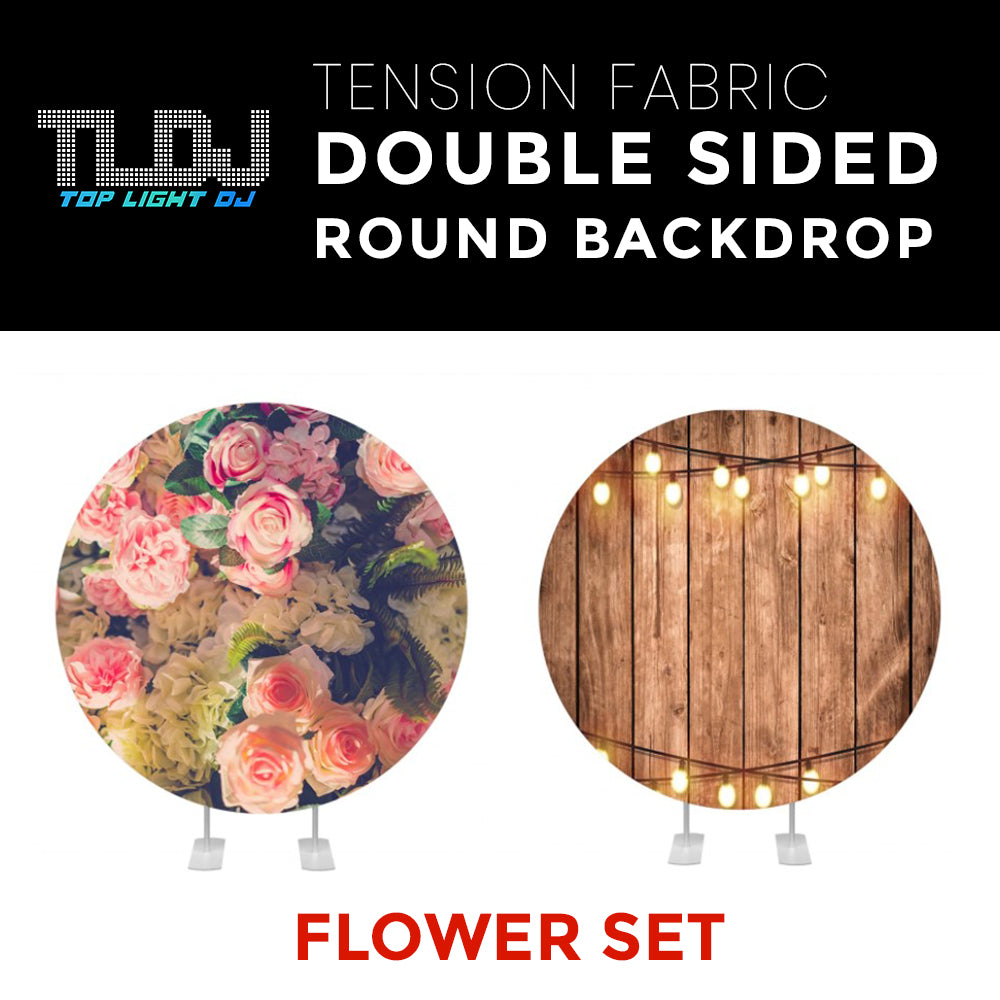 Flower Set-49 Double Sided Round Tension Fabric Photo Booth Backdrop