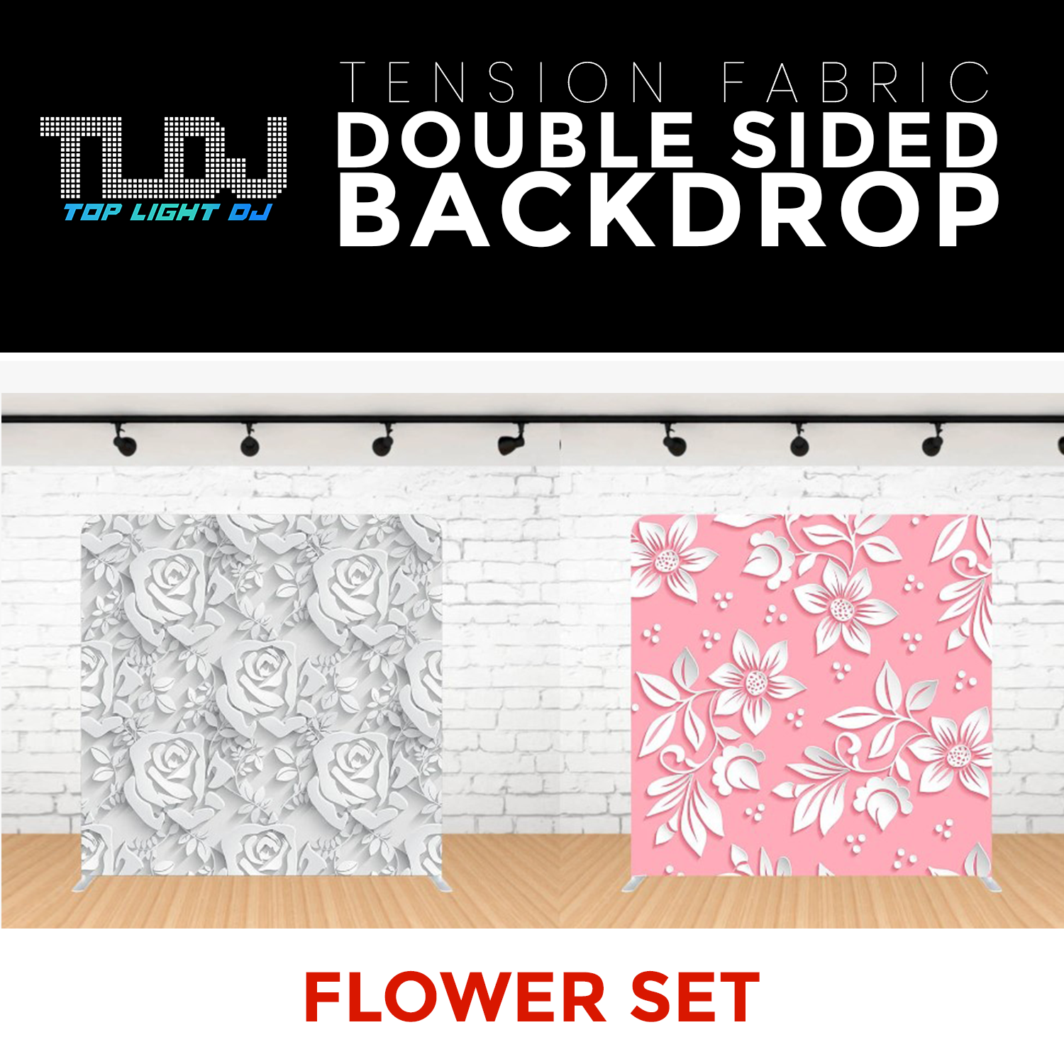 Flower Set - 5 Double Sided Tension Fabric Photo Booth Backdrop