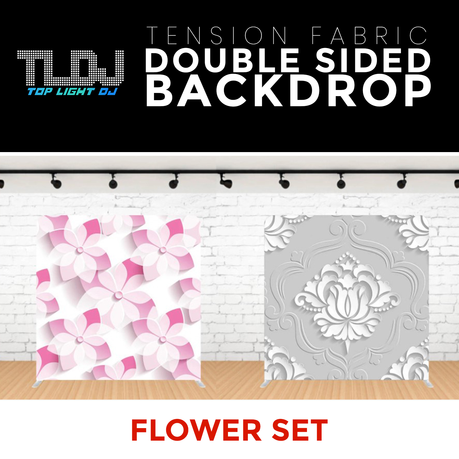 Flower Set - 9 Double Sided Tension Fabric Photo Booth Backdrop