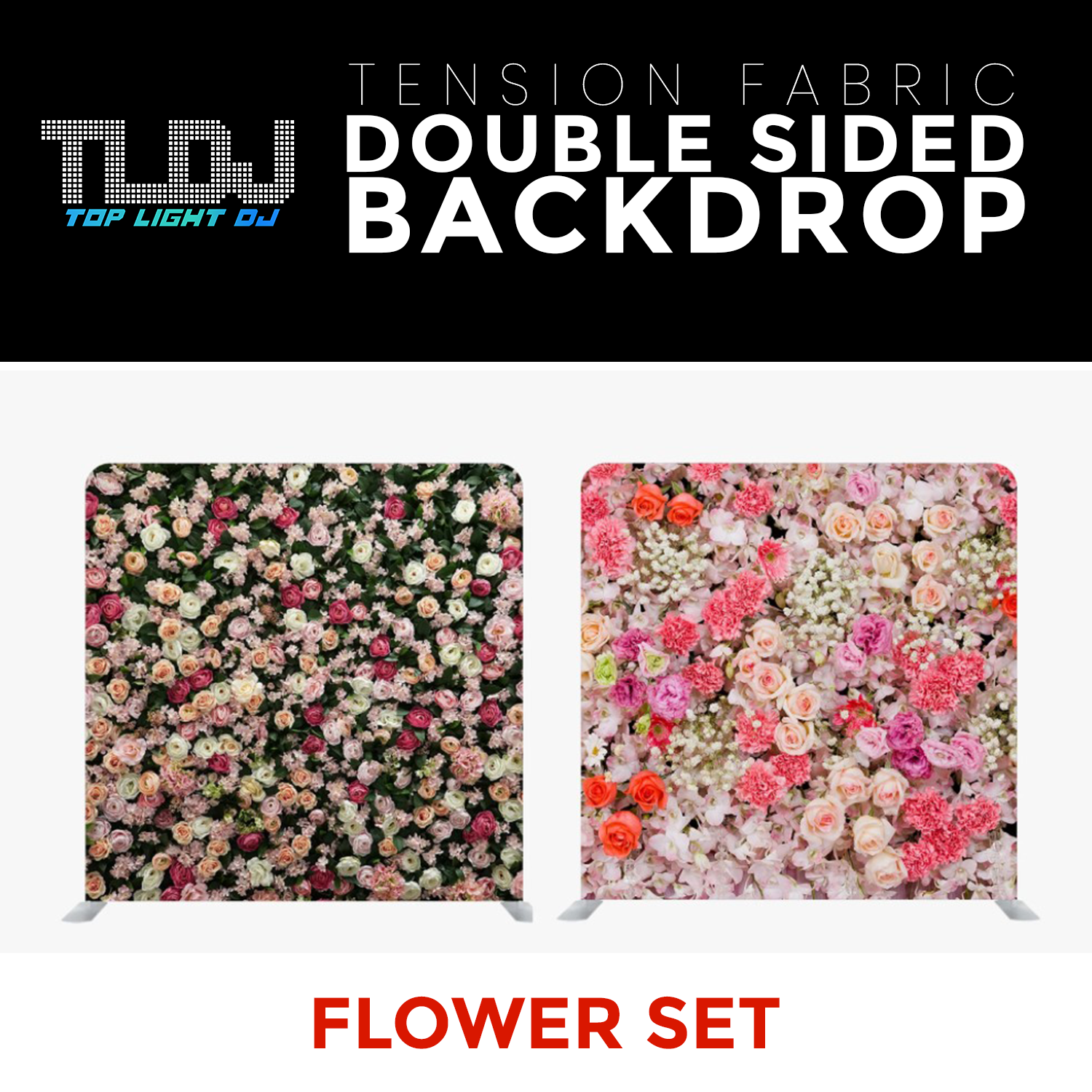 Flower Set - Double Sided Tension Fabric Photo Booth Backdrop