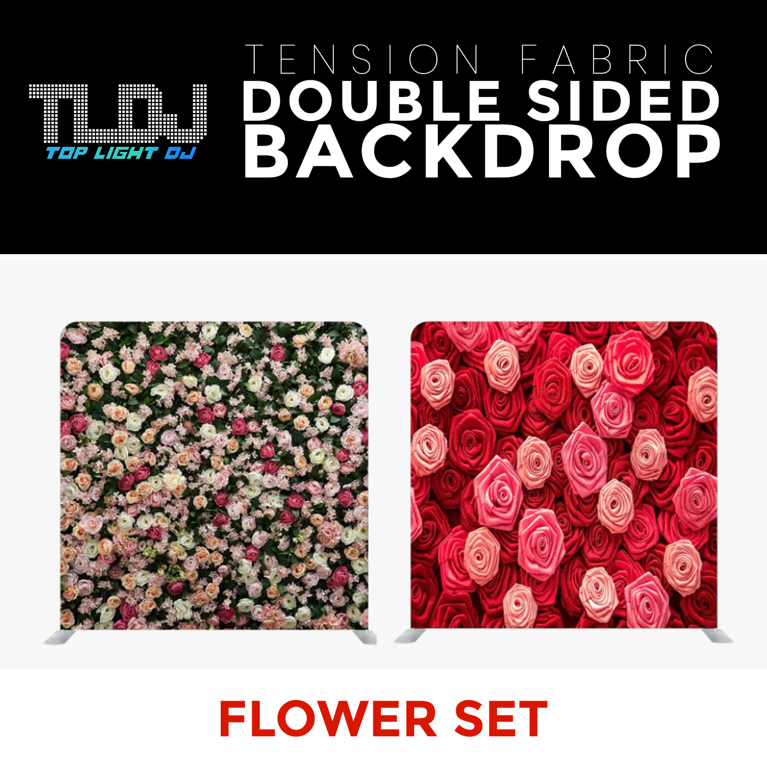 Flower Set 2 - Double Sided Tension Fabric Photo Booth Backdrop