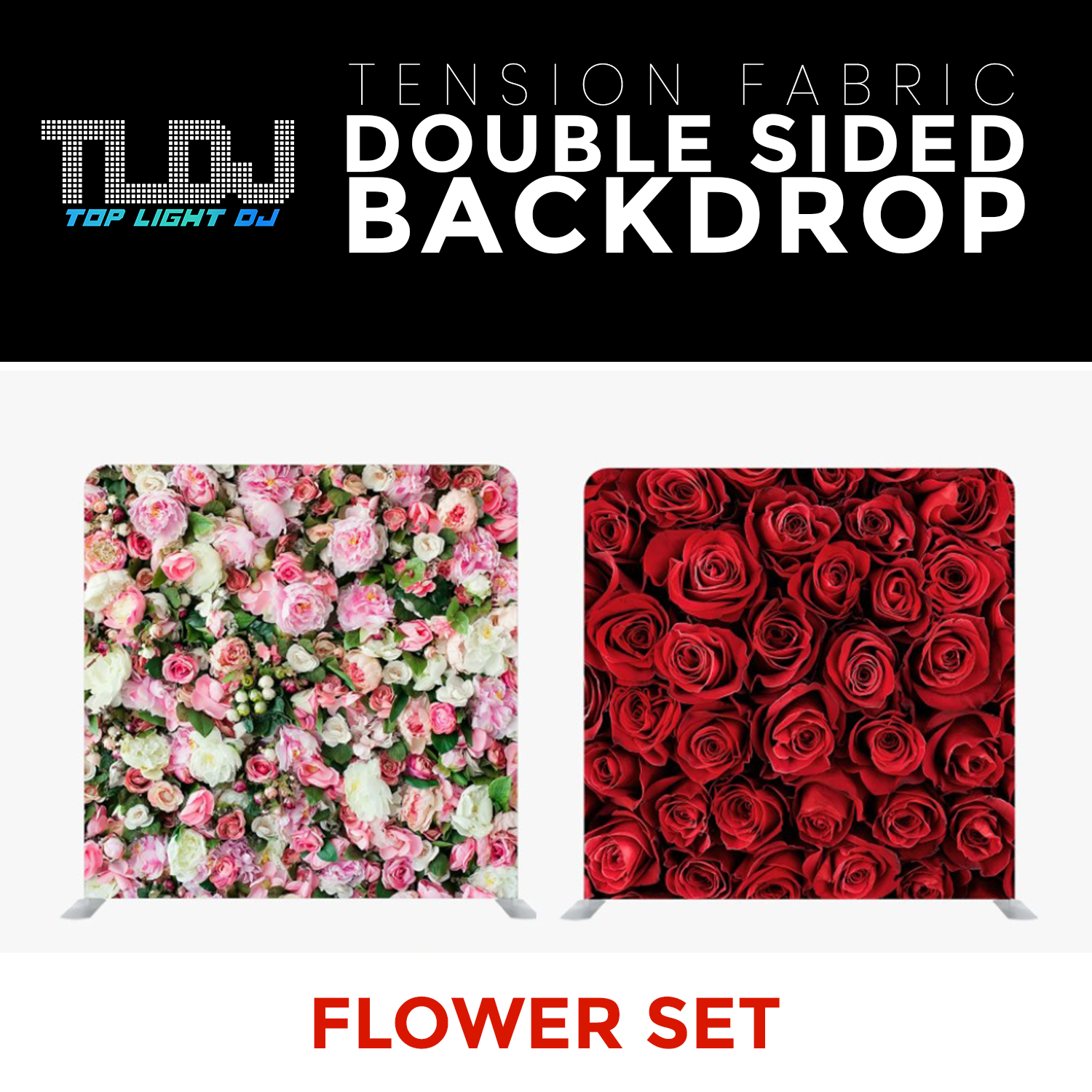 Flower Set 5 - Double Sided Tension Fabric Photo Booth Backdrop