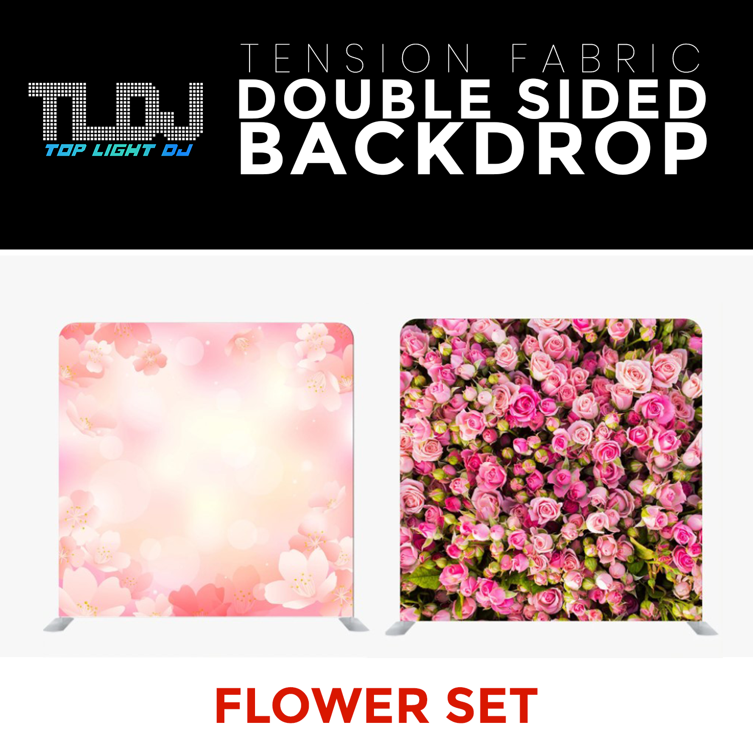 Flower Set 6 - Double Sided Tension Fabric Photo Booth Backdrop