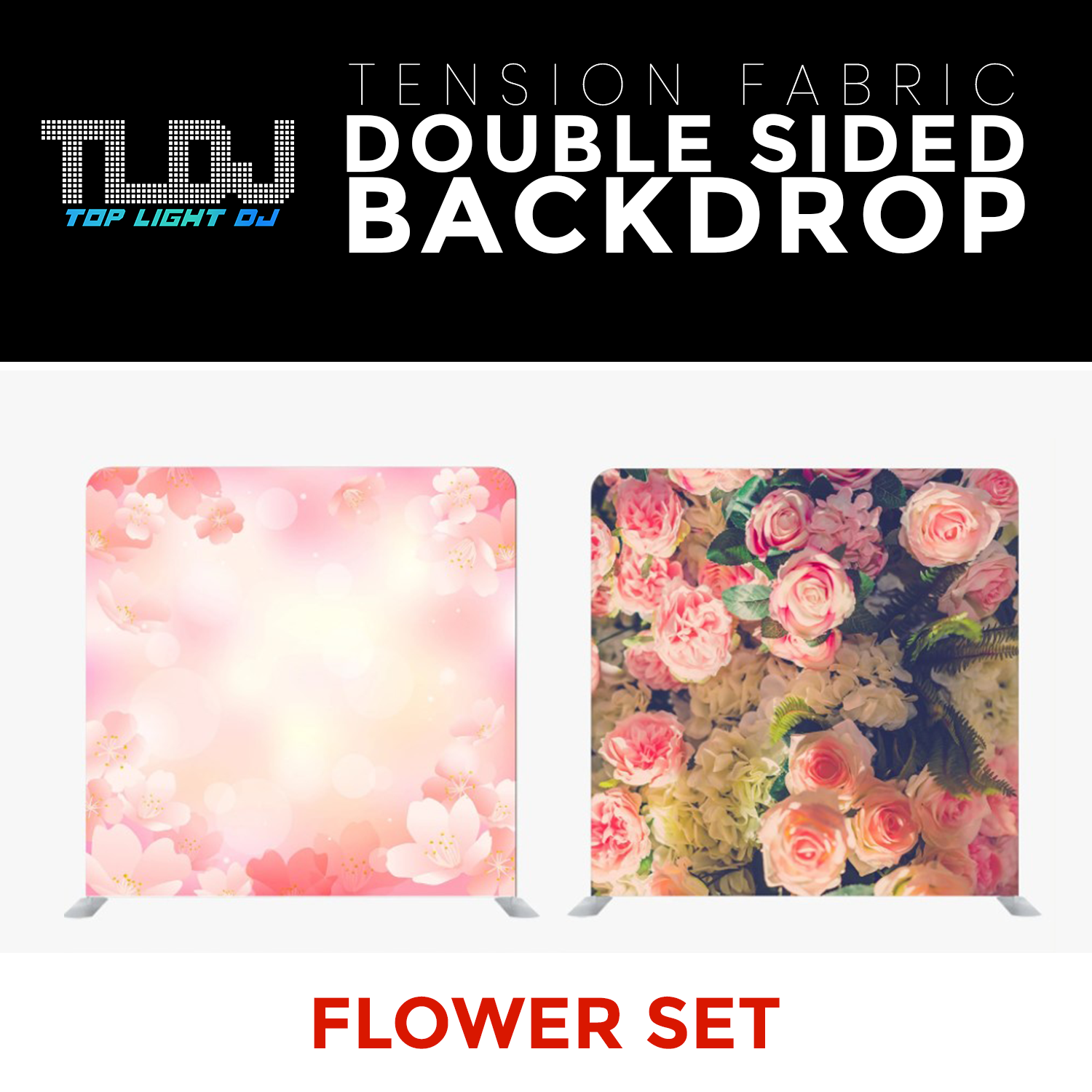 Flower Set 8 - Double Sided Tension Fabric Photo Booth Backdrop