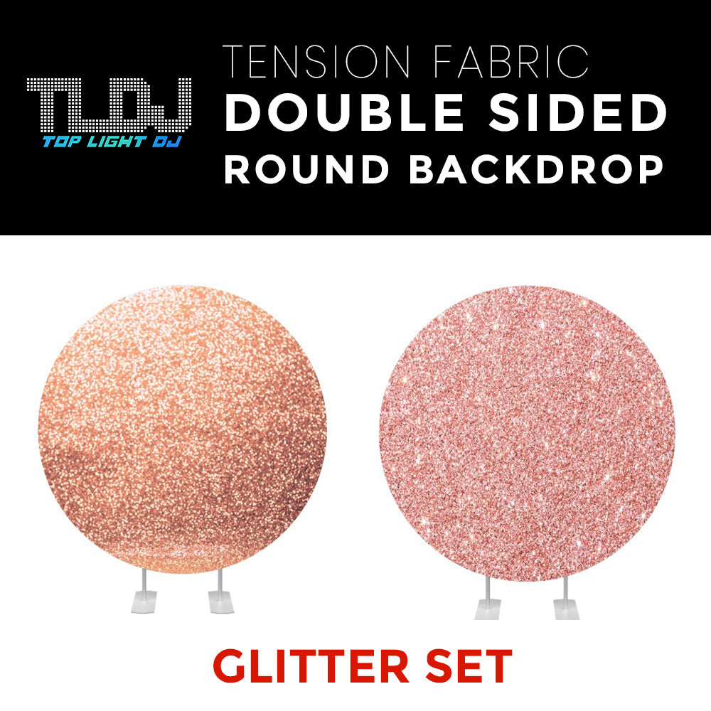Glitter Set-1 Double Sided Round Tension Fabric Photo Booth Backdrop