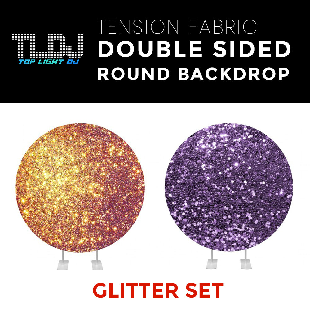 Glitter Set-12 Double Sided Round Tension Fabric Photo Booth Backdrop