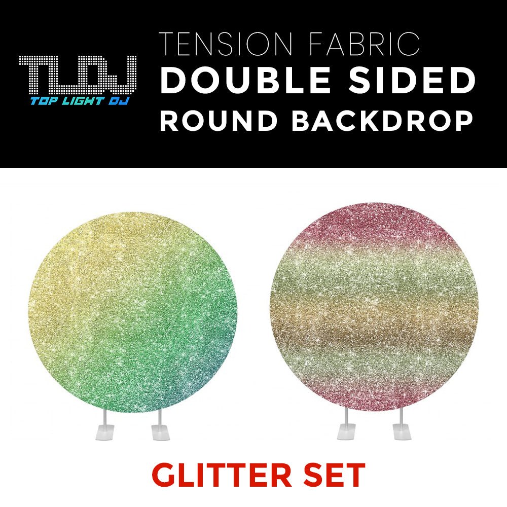 Glitter Set-14 Double Sided Round Tension Fabric Photo Booth Backdrop