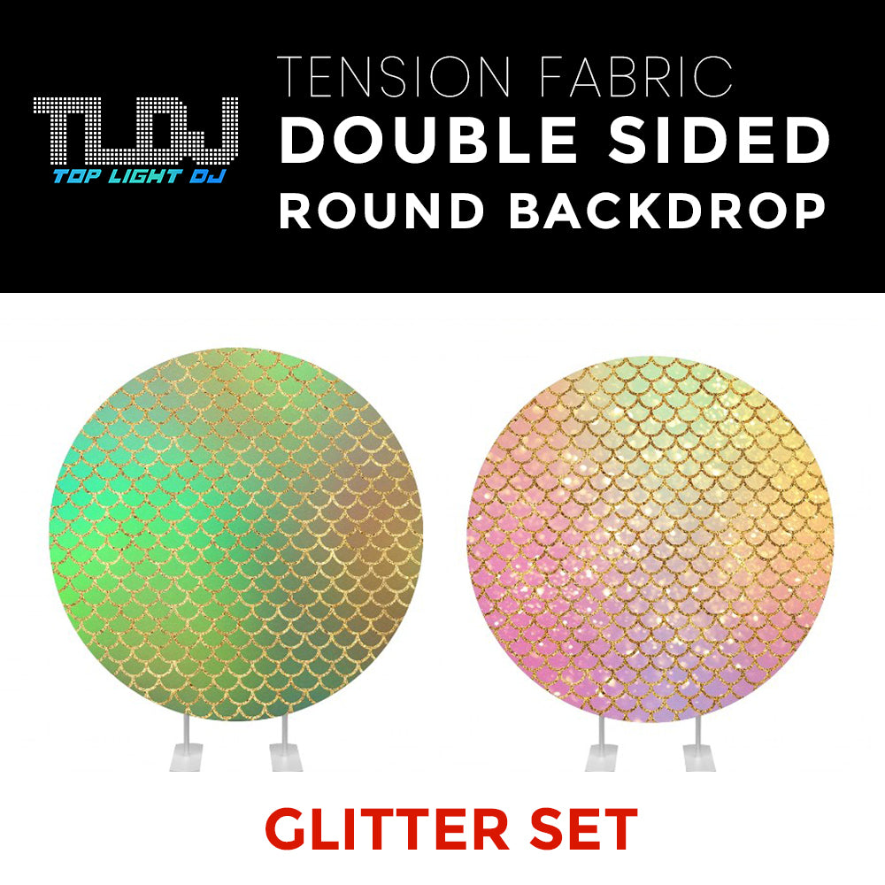 Glitter Set-15 Double Sided Round Tension Fabric Photo Booth Backdrop