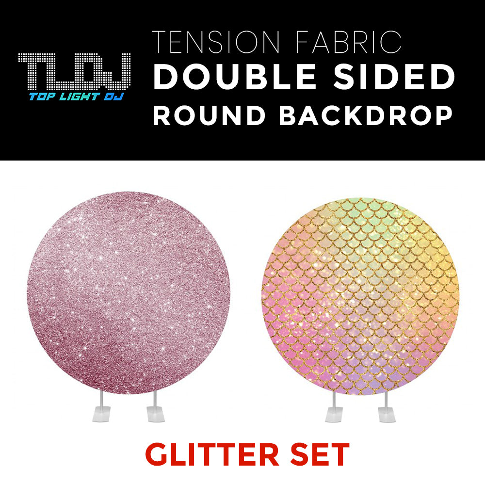 Glitter Set-16 Double Sided Round Tension Fabric Photo Booth Backdrop