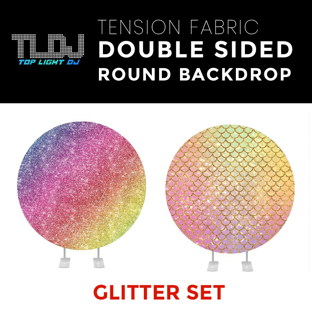 Glitter Set-17 Double Sided Round Tension Fabric Photo Booth Backdrop