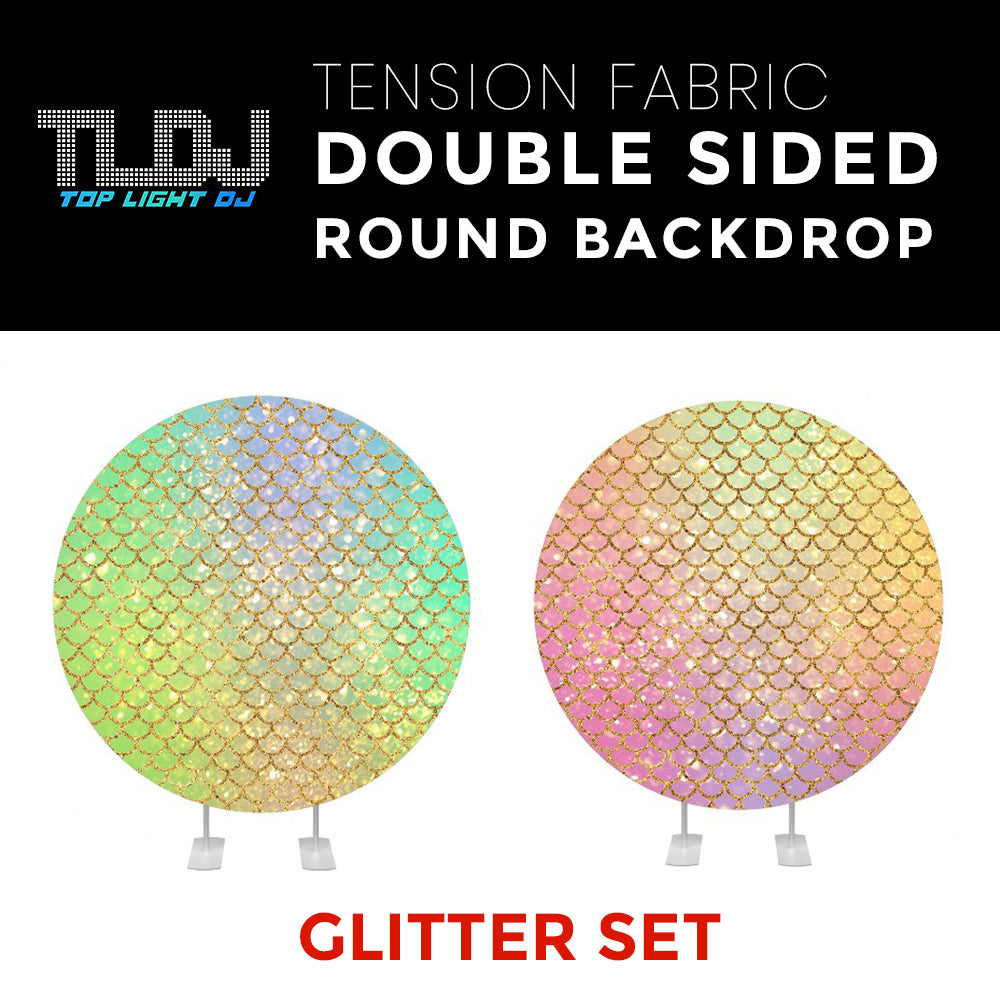 Glitter Set-18 Double Sided Round Tension Fabric Photo Booth Backdrop