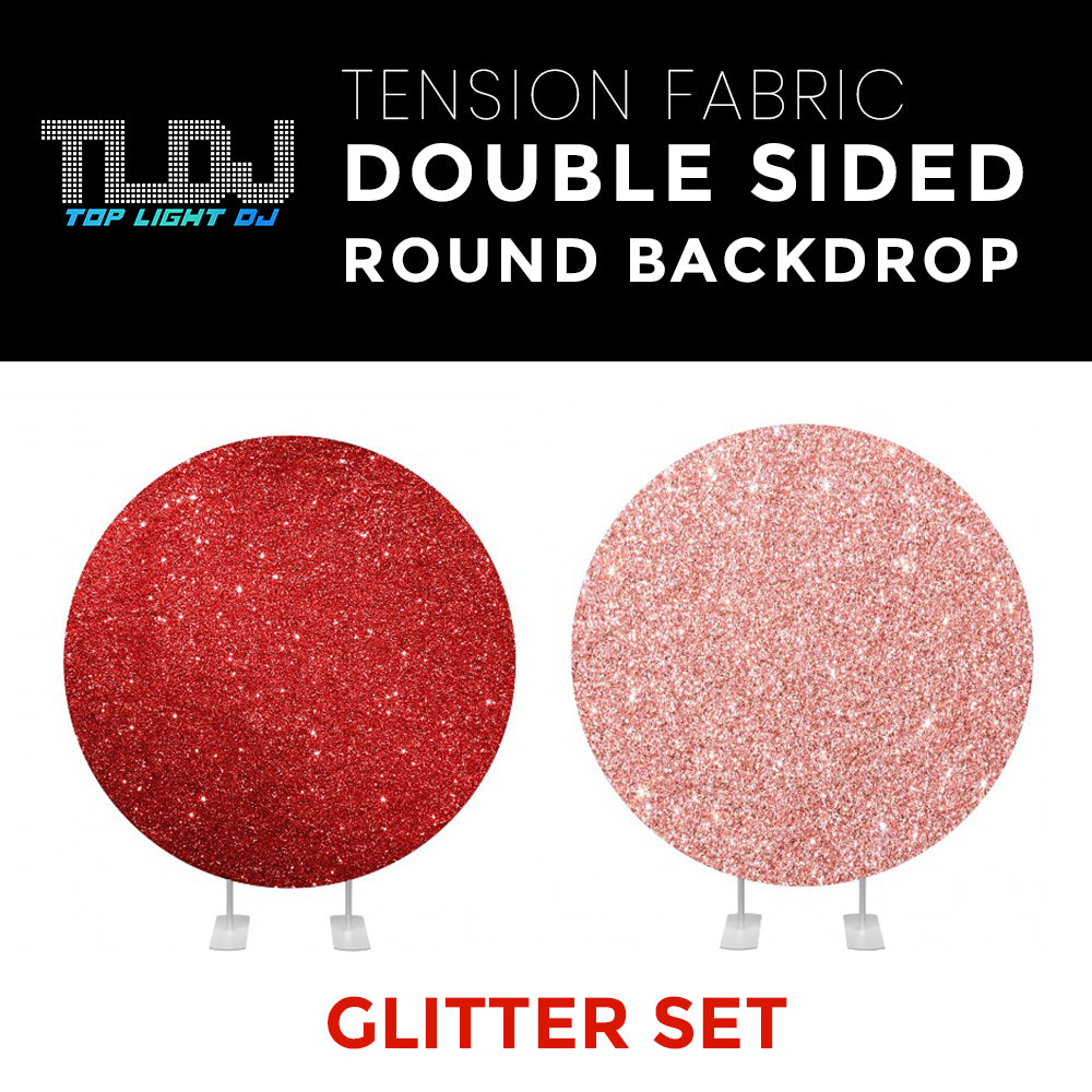 Glitter Set-2 Double Sided Round Tension Fabric Photo Booth Backdrop