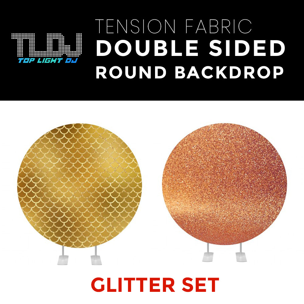 Glitter Set-20 Double Sided Round Tension Fabric Photo Booth Backdrop