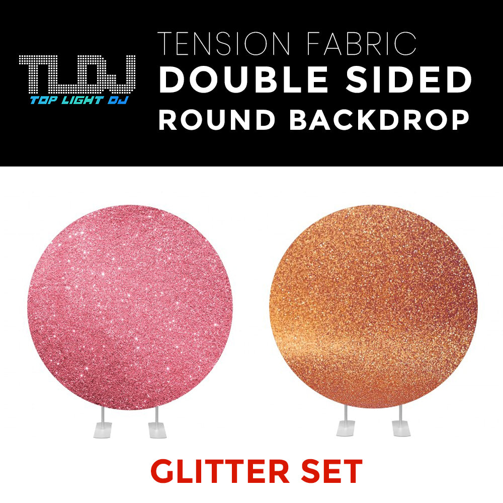 Glitter Set-21 Double Sided Round Tension Fabric Photo Booth Backdrop