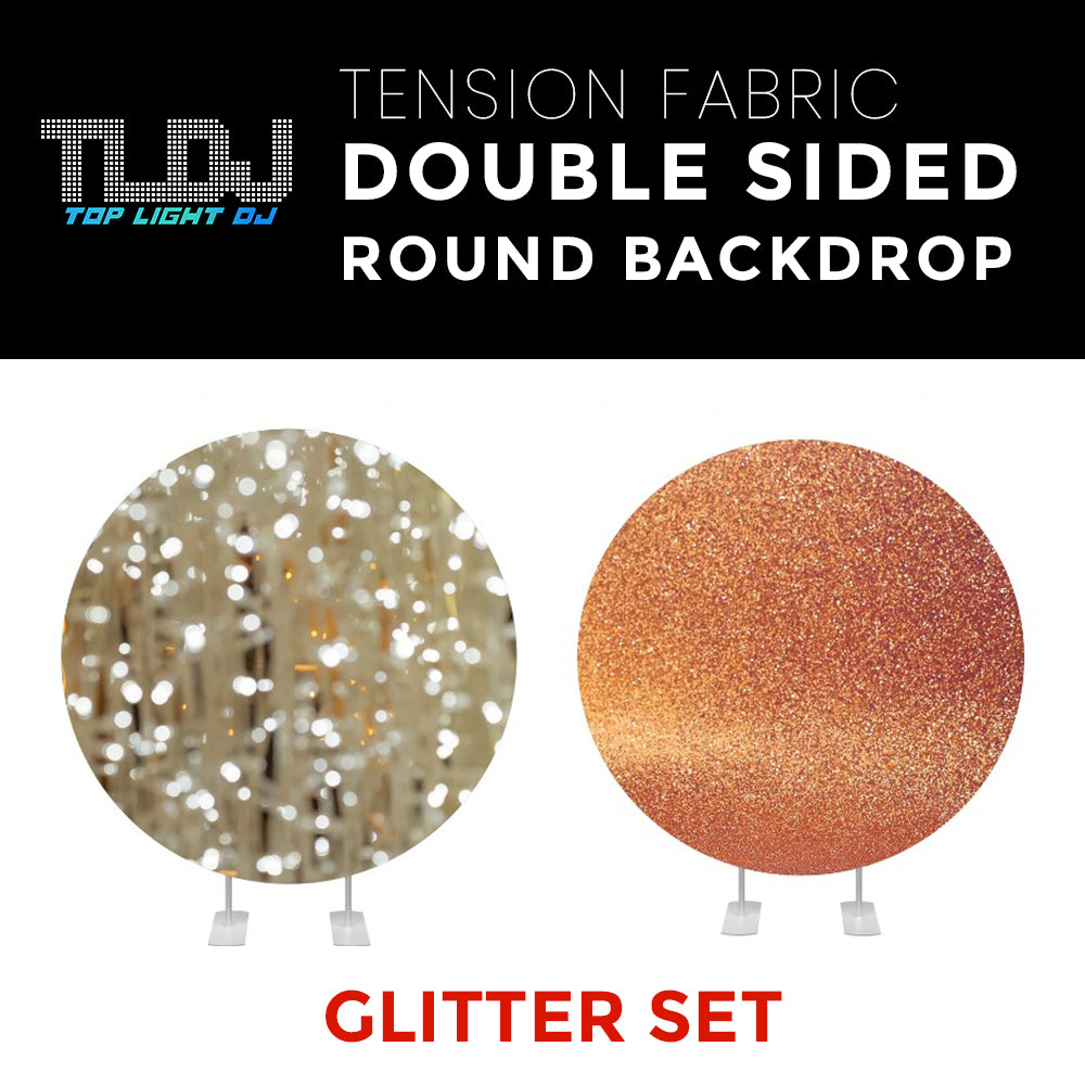 Glitter Set-22 Double Sided Round Tension Fabric Photo Booth Backdrop