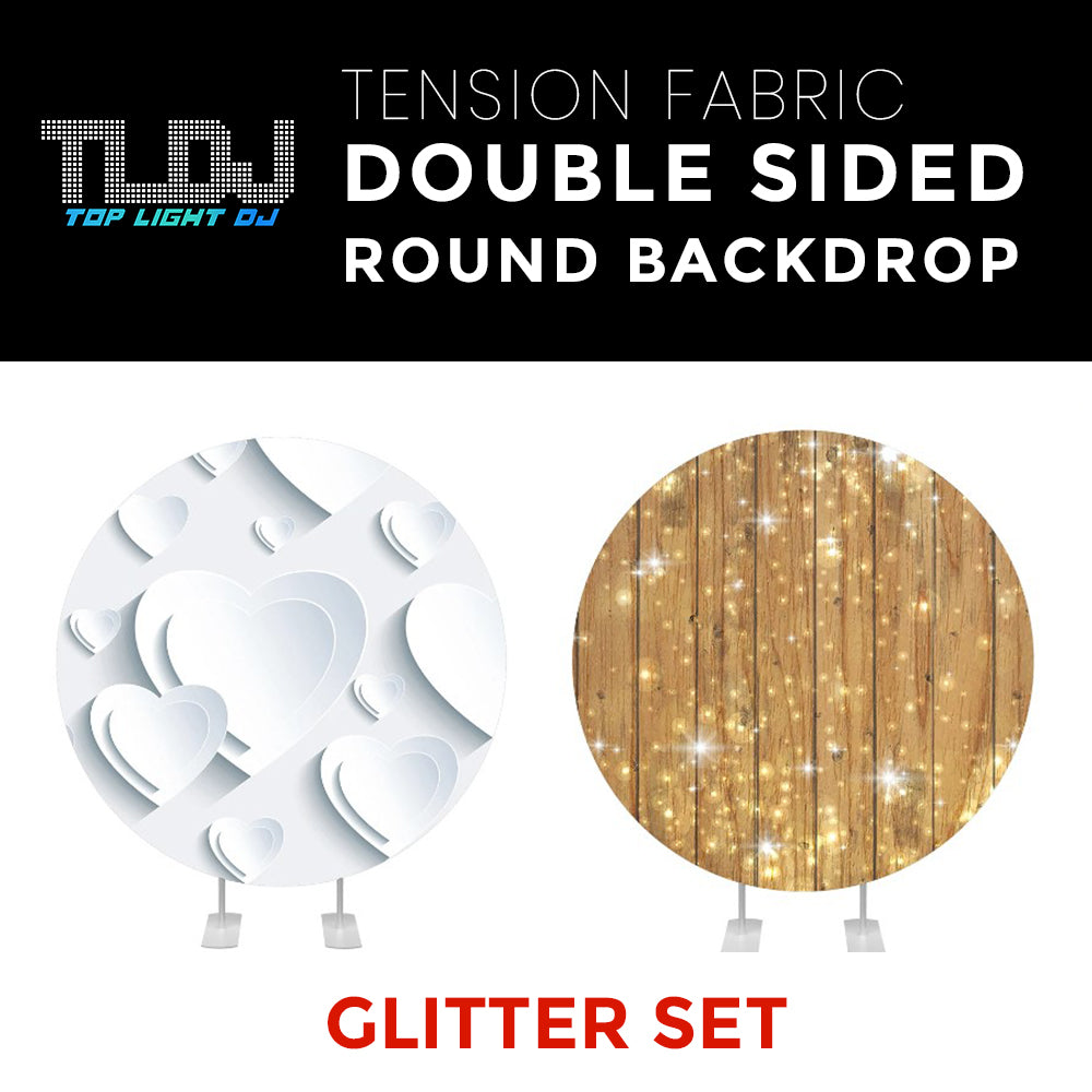 Glitter Set-23 Double Sided Round Tension Fabric Photo Booth Backdrop